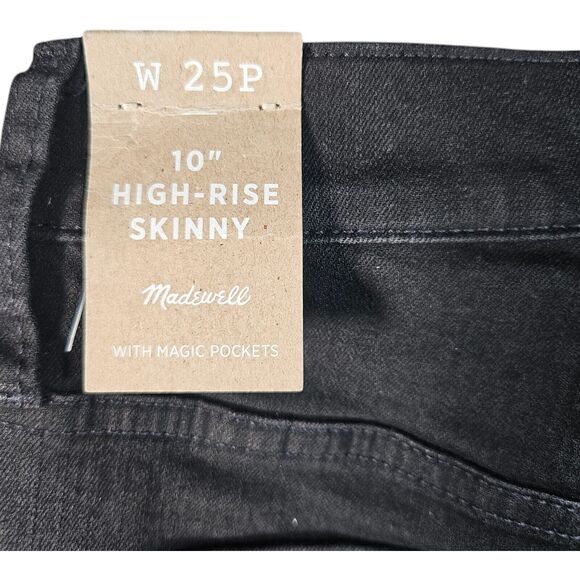 New Madewell Black Jeans Size P25 10" High Rise Skinny 5 Pocket Design - Picture 4 of 11